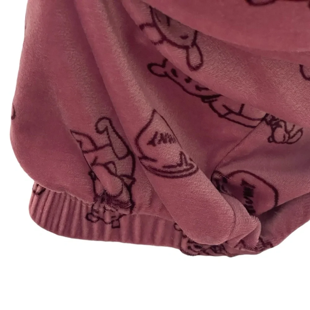Disney Winnie The Pooh Stretch Velour Pink 2 Piece Pajamas Loungewear Womens XXL